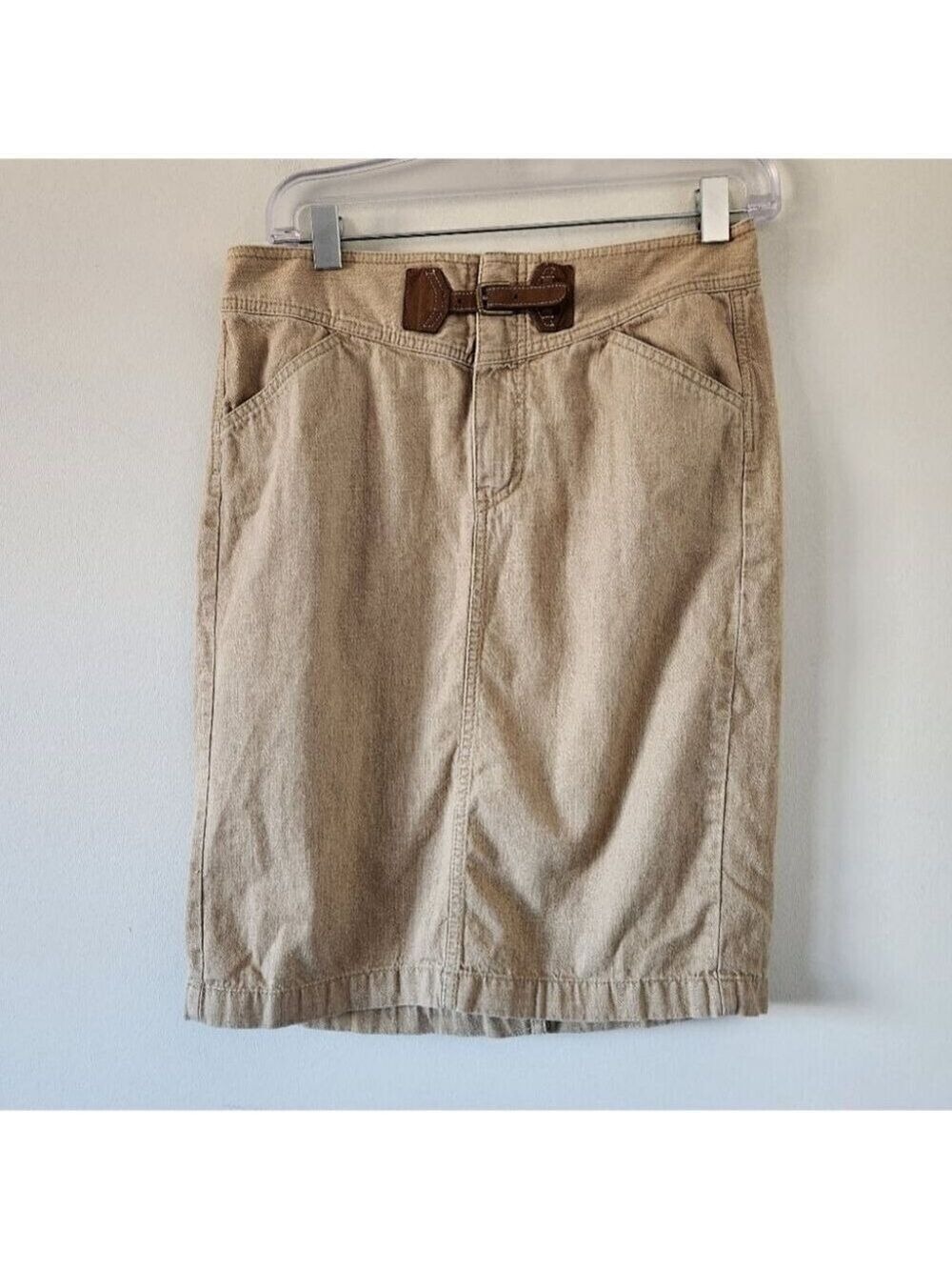 LAUREN RALPH LAUREN | 100% cotton skirt midi beige neutral sz 6